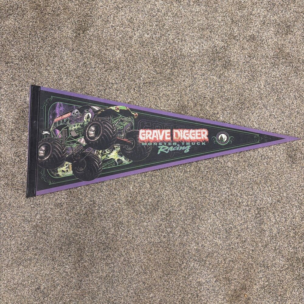 Monster Jam 30" Grave Digger Monster Truck Pennant Flag Feld Motor Sports Racing